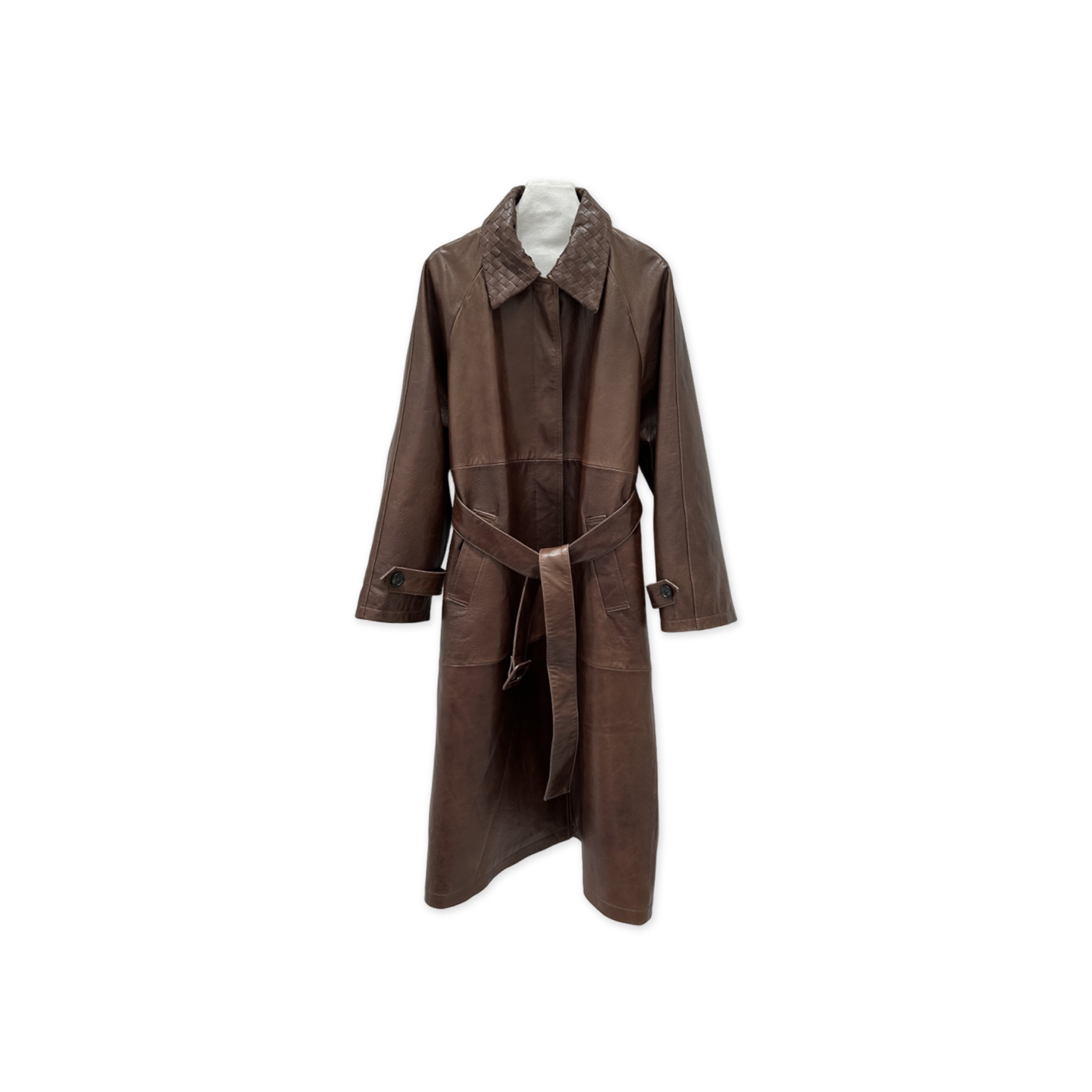 BOTTEGA VENETA LEATHER TRENCH COAT